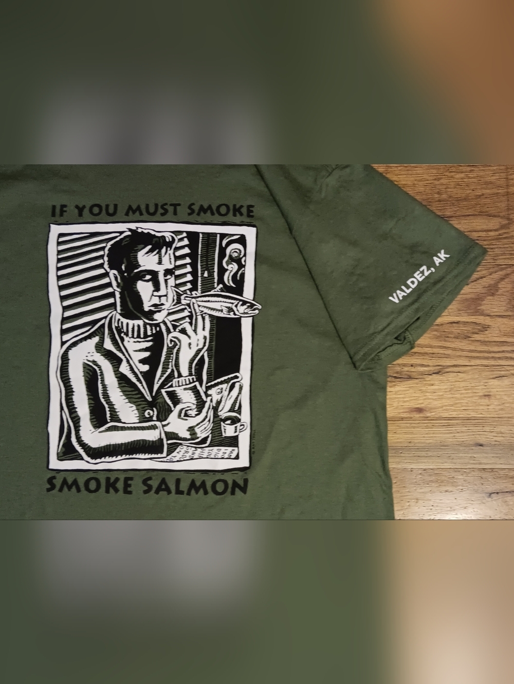 Ray Troll Smoke Salmon t-shirt Valdez Alaska Edition Fish Animal